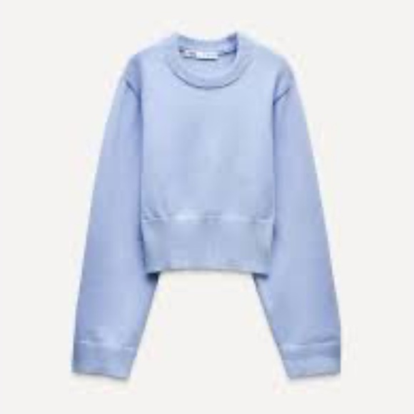 Zara Sweater Medium Periwinkle Blue Sweater Cropped - Picture 1 of 5